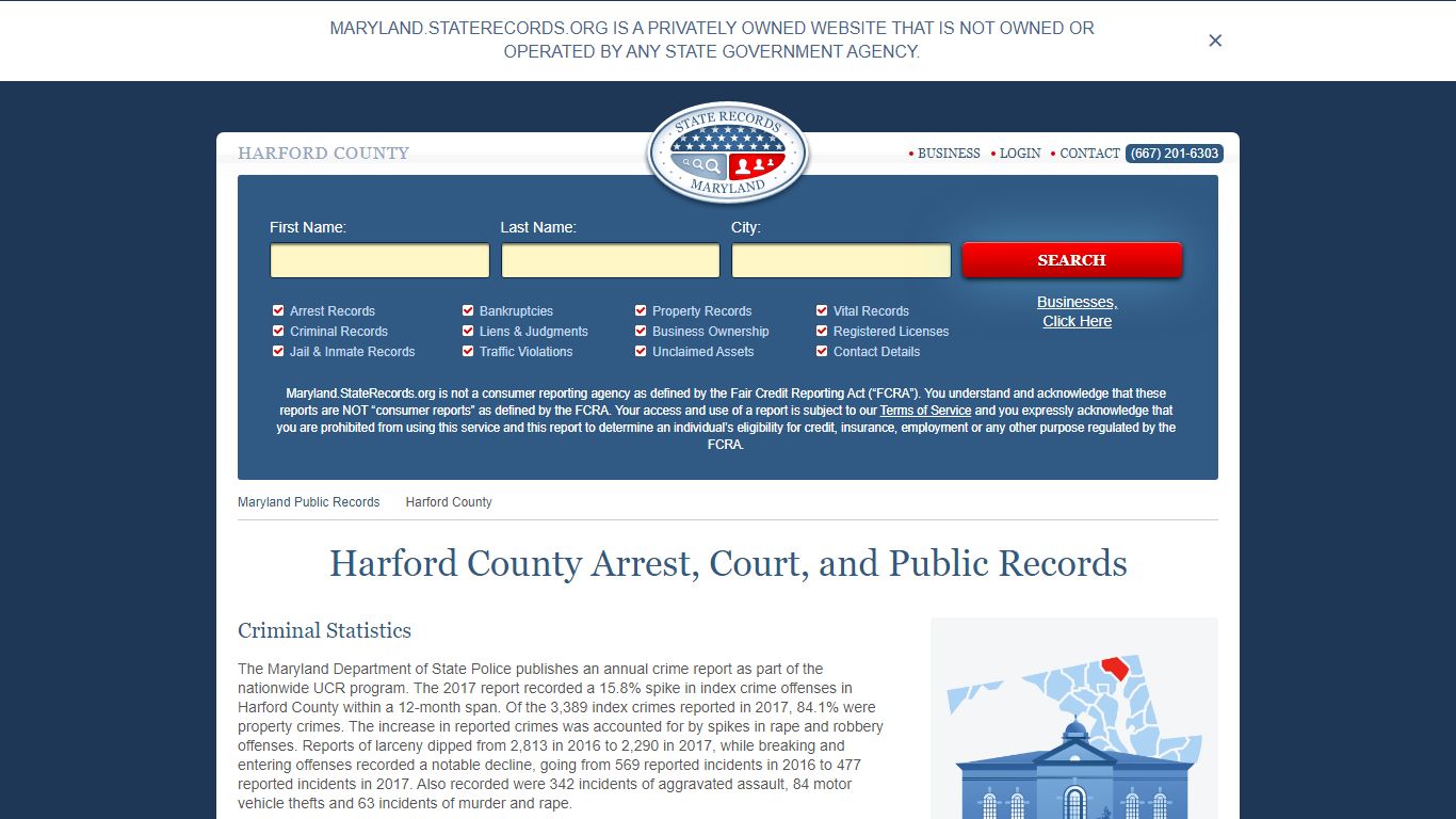 Harford County Arrest, Court, and Public Records