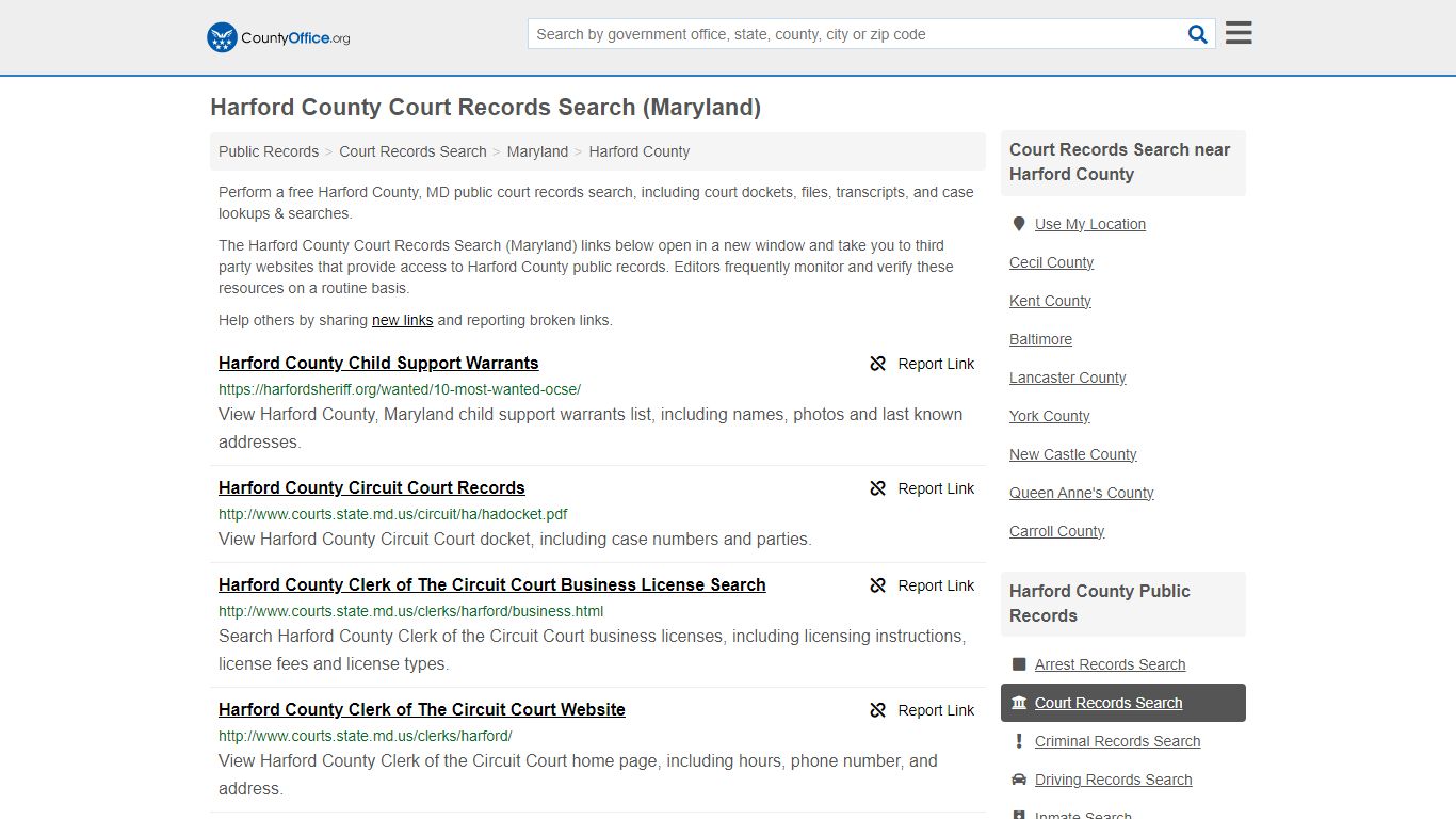 Harford County Court Records Search (Maryland) - County Office