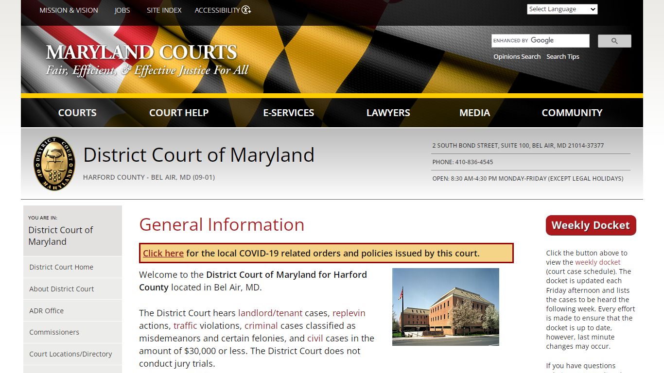 General Information | Maryland Courts